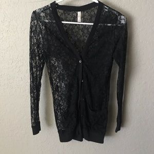 Black Lace Cardigan